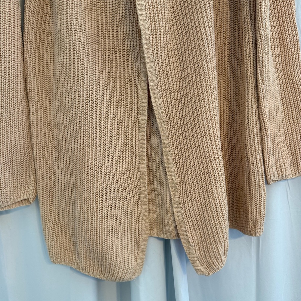 525 America Beige Cotton Tunic Sweater Split Back Medium - Picture 10 of 12